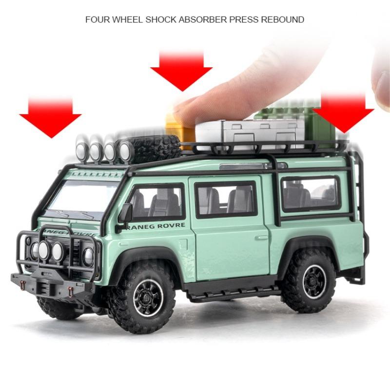 1/32 Odlewany Pojazd dla Land Rover Defender Furgon Model Samochodu Zabawka Dźwięk Światło Zabawka