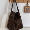 Autumn And Winter Suede Leopard Print Bag Women'S Fashion Versatile Retro Casual Commuter Shoulder Tote Bag
