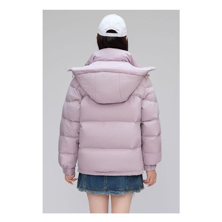 Thickened Down Cotton Jacket with Detachable Hood for Winter Petite