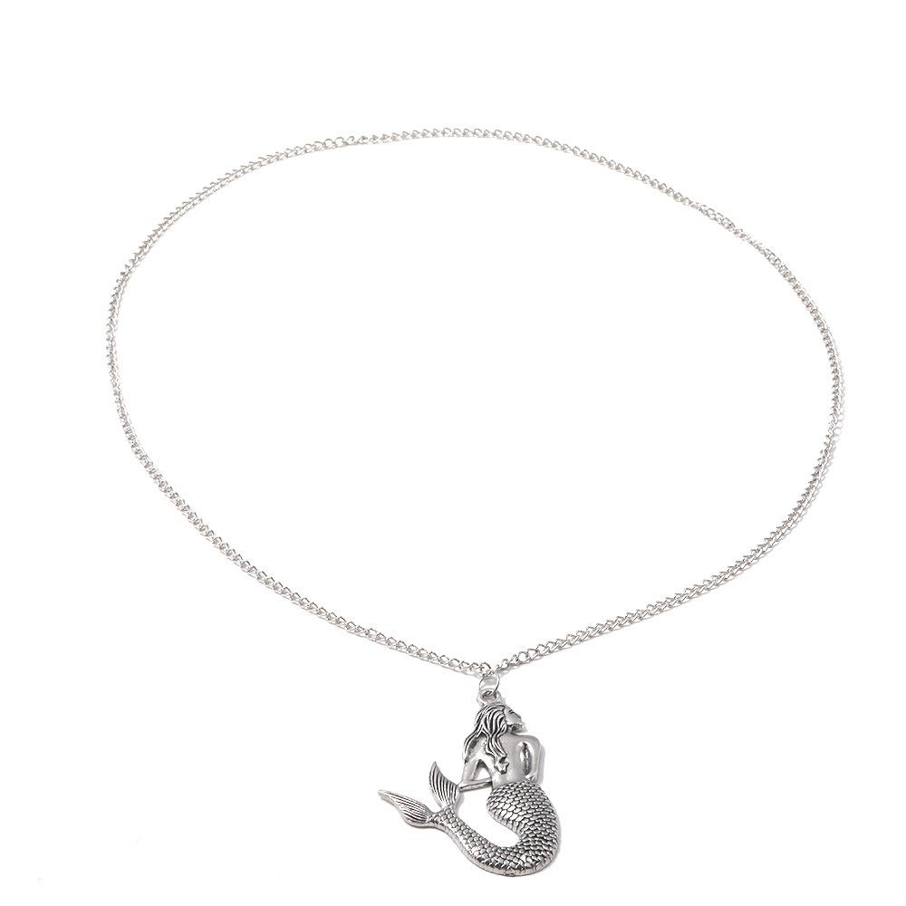 Accessori Collana con Ciondolo Sirena Vintage Catena Lunga per Maglione