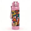 1PC Spotted Mushroom Forest Cluster 750ml Color Plastic Sports Water Bottle Leakproof Flip Straw Lid Suitable for Sports Office Home Use