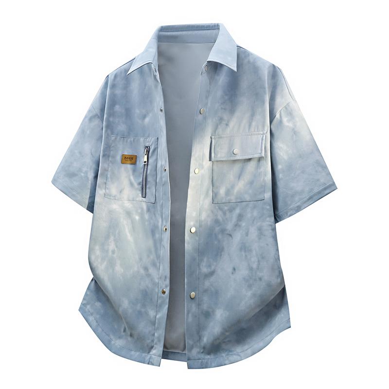 Men's Spring and Autumn Short Sleeved Shirt, Men's Casual Loose Shirt