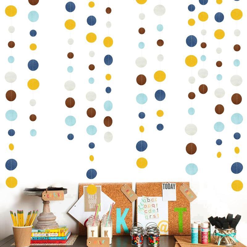 New Paper Circle Garland Banner Round Dots Colorful Colorful Dot Garland Hanging Party Garland Wedding Decorations