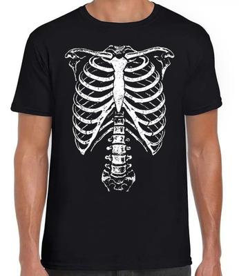 Skelett Spinal Tap Rock Okkult Donnie Darko Brustkorb Spruch Schwarzes T-Shirt 470