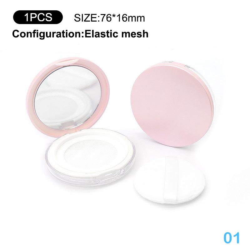 1Pcs Portable Plastic Powder Box Empty Loose Powder Container With Sieve Mirror Cosmetic Sifter Jar Travel Makeup Accessories