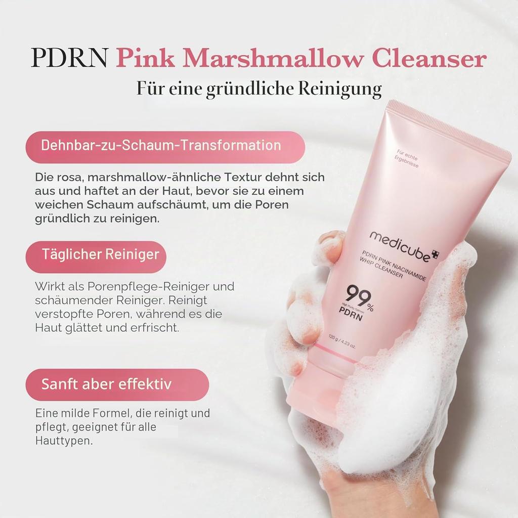Medicube PDRN Whip Facial Cleanser for Double Cleansing, Pore Care and Skin Refinement, Daily Gentle