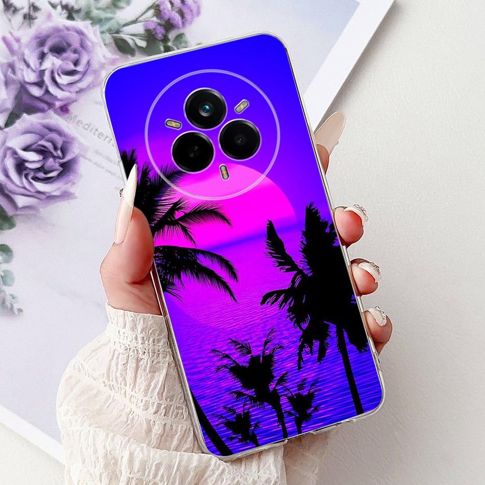 For Realme 14 Pro 14Pro+ Elegant Floral Cat Printed Phone Case For Realme 14 Pro Plus 14Pro 5G Soft Silicone TPU Cases