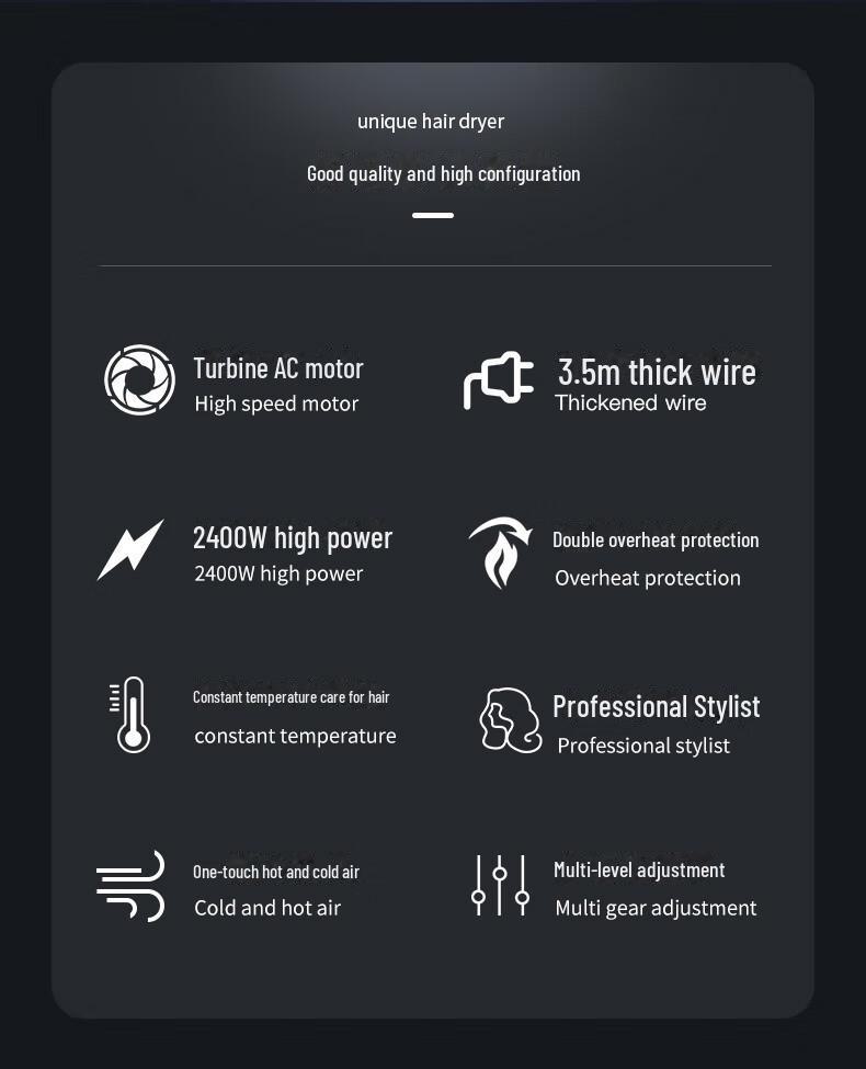 High-Power Salon & Home Hair Dryer for Fast Drying