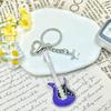 A Creative Classic Mini Rock Electronic Guitar-Shaped Key Chain Pendant Fashion Backpack Decorative b Accessories Gift