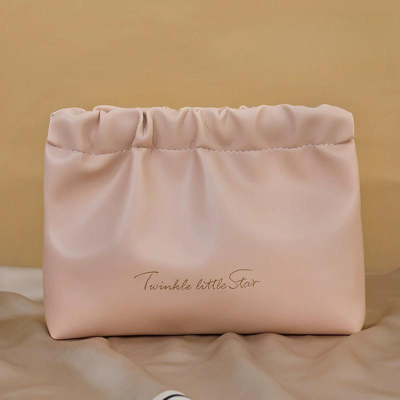 High Beauty Wrinkle Bag, Lipstick Bullet Bag, Travel Portable, Women's PU Cosmetics, Toilet and Storage Bag