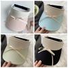 Wide Brim Bow Sun Hat Anti-UV Bowknot Visor Cap Simple Empty Top Cap  Holiday
