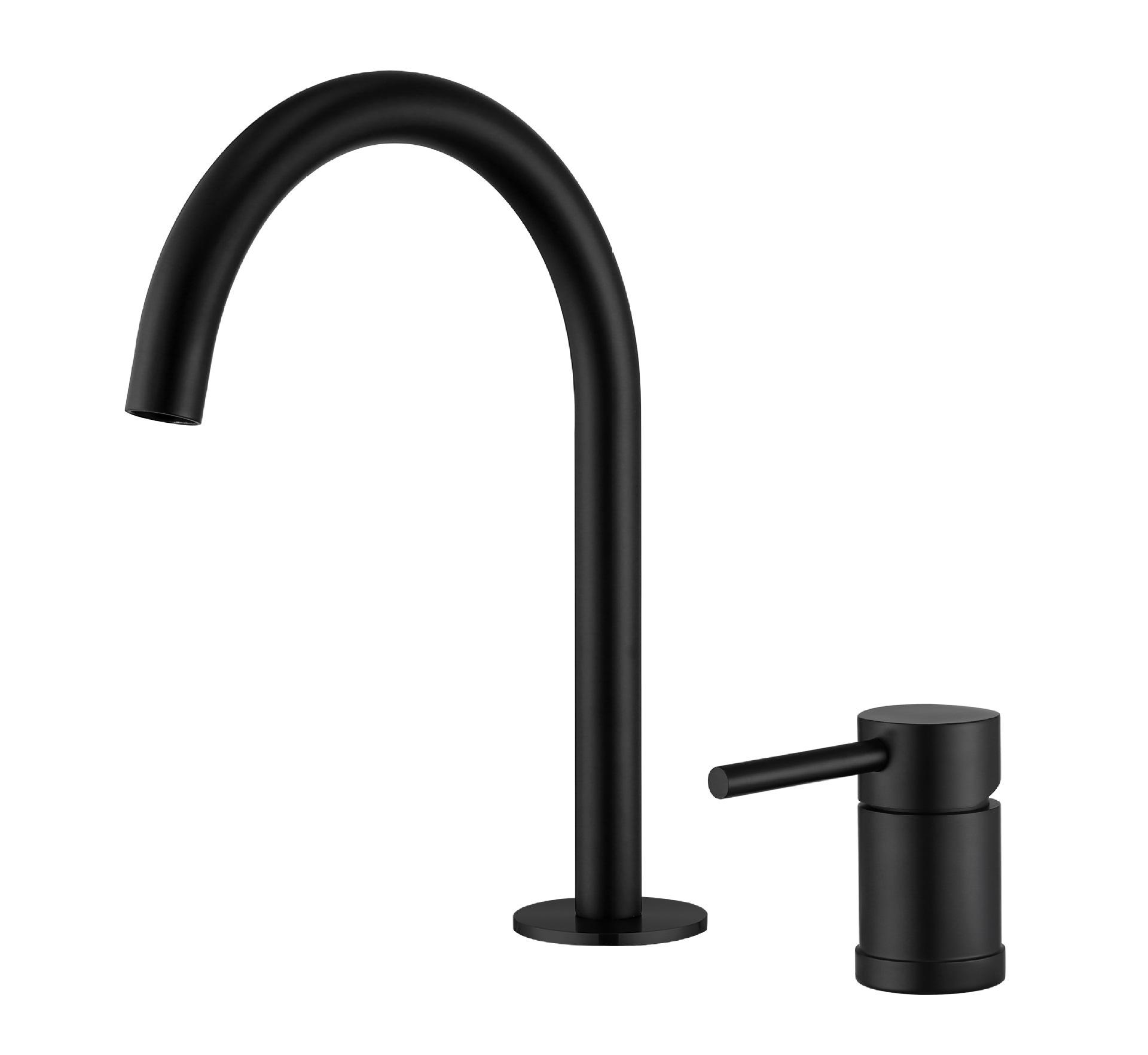 

304 Stainless Steel Widespread Bathroom Basin Faucet Hot and Cold Mixed Water Wash Basin Faucet Deck Mounted Nickel /Black чорний