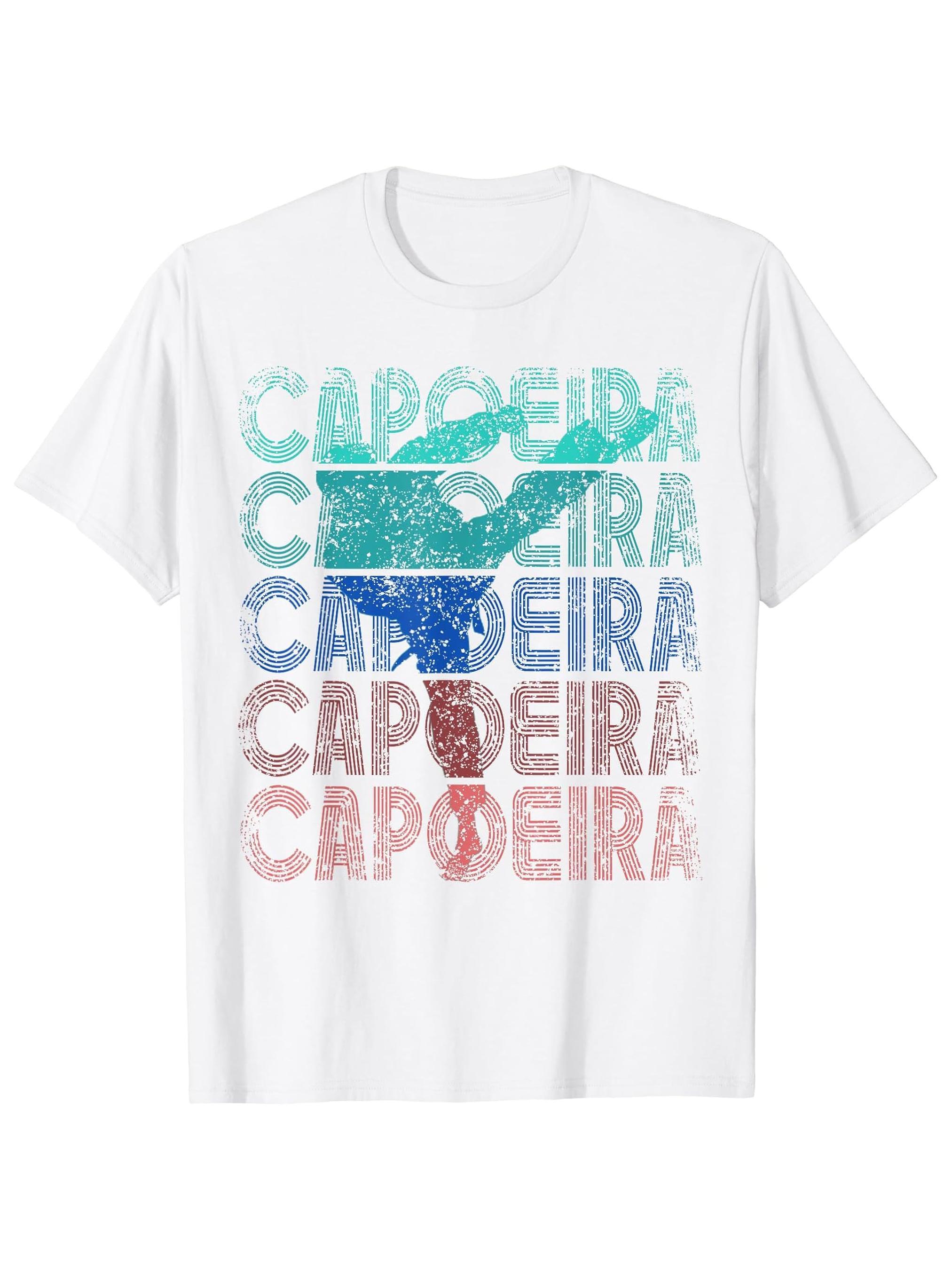 Mens Brazilian Capoeira Martial ArtsA casual and breathable cotton Oneck Tshirt with Capoeira pattern in summer S