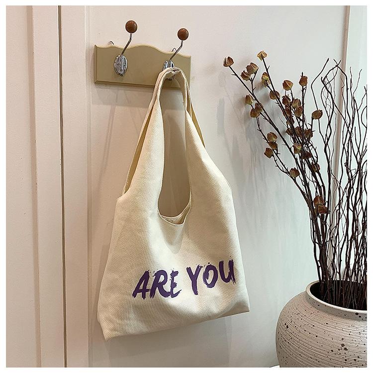 Underarm Fashion Tote Bag 2025 Summer New Korean Version Trendy Canvas Shoulder Bag Commuting Class Casual Women's Bag