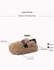 Lambswool Women's Fuzzy Winter Shoes 2025 - Fleece-lined, Thick Sole, Buckle, Warm Maternity Cotton Bean Shoes