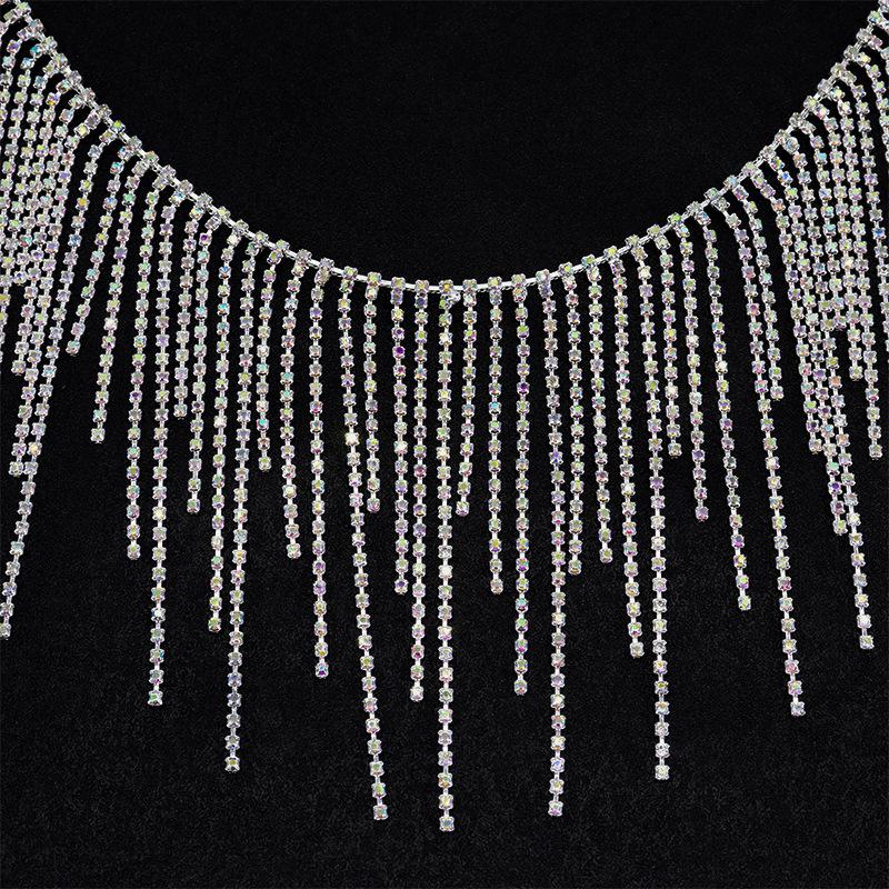 10Yards Rhinestone Chain Trim Fringe Tassel Crystal Clothing Bag Hat Accessories DIY Wedding Decoration Gift Rhinestone Ribbon