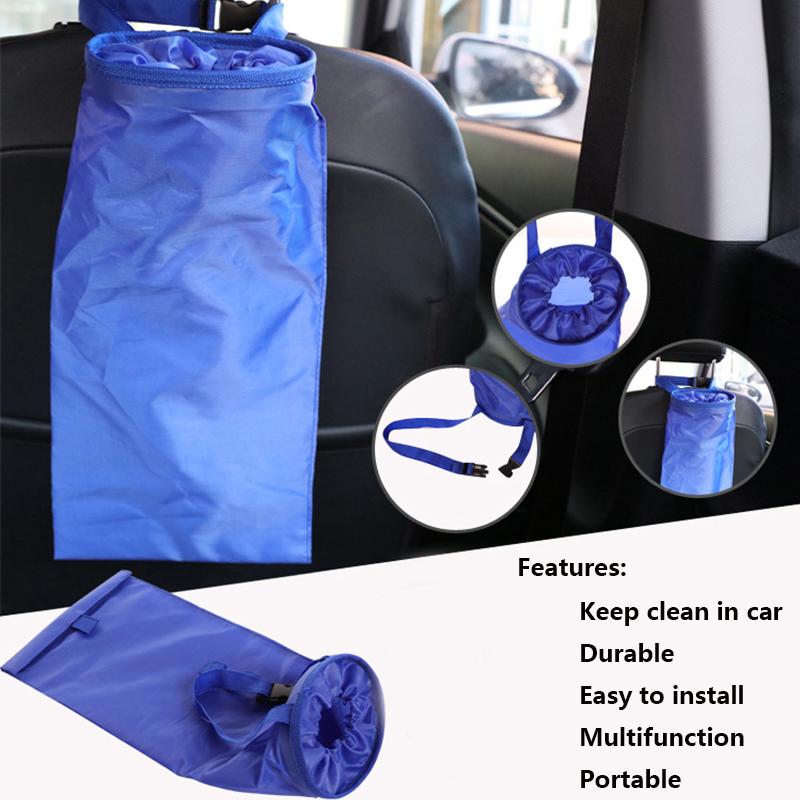 Portable Car Seat Back Garbage Bin Bag Auto Trash Dust Holder Case Hang Litter Box Oxford Cloth Wastebasket Container Storage