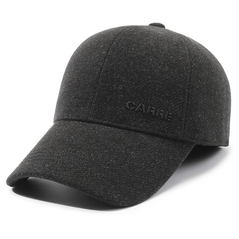 Men's Autumn Winter Hat Velvet Thick Baseball Cap Outdoor Windproof Coldproof Cap Ear Protection Cotton Cap