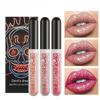 Halloween Three-piece Sequin Lip Glaze Box Non-stick Cup Lipsticks Glitter Pearl Stage Lip Gloss Set Is Perfect for Parties