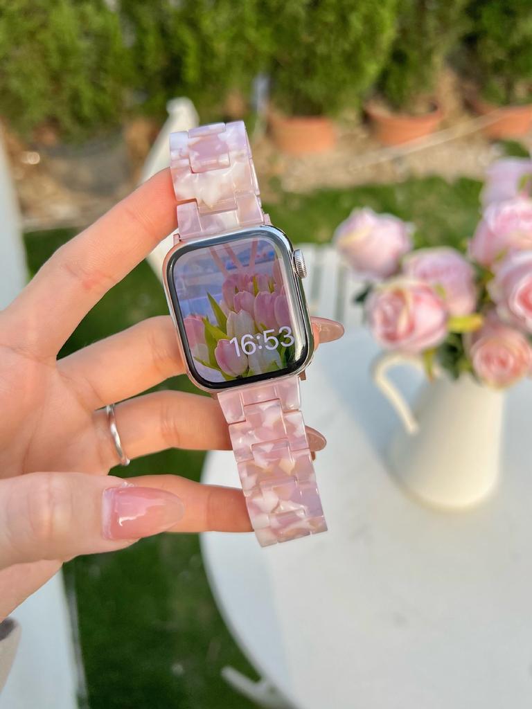 Lightweight Resin Band Compatible with Apple Watch iWatch Series 12 11/10, Summer Soft Breathable Sport Replacement Strap