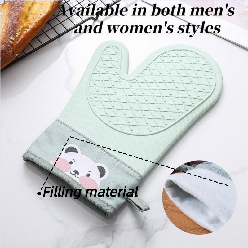 Anti-scald Microwave Gloves High-temperature Resistant Oven Gloves Baking Gloves Silicone Heat-insulating Gloves Baking Utensils