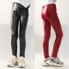 Spring Faux Leather PU Leggings For Kids Girls Slim Pencil Pants Elastic Waist Trouser Children