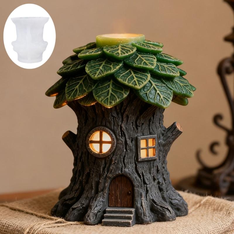 Miniature Treehouse Silicone Candle Molds Multipurpose Silicone Mould Heat Resistant For Handmade Candle Soap Making