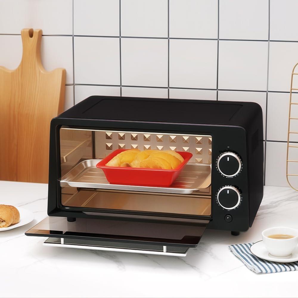 2PCS Heat Resistant Silicone Square Brownie Pan Anti-Slip Handle Flexible Bread Mold Soft Non-Stick Cake Baking Pan Air Fryer