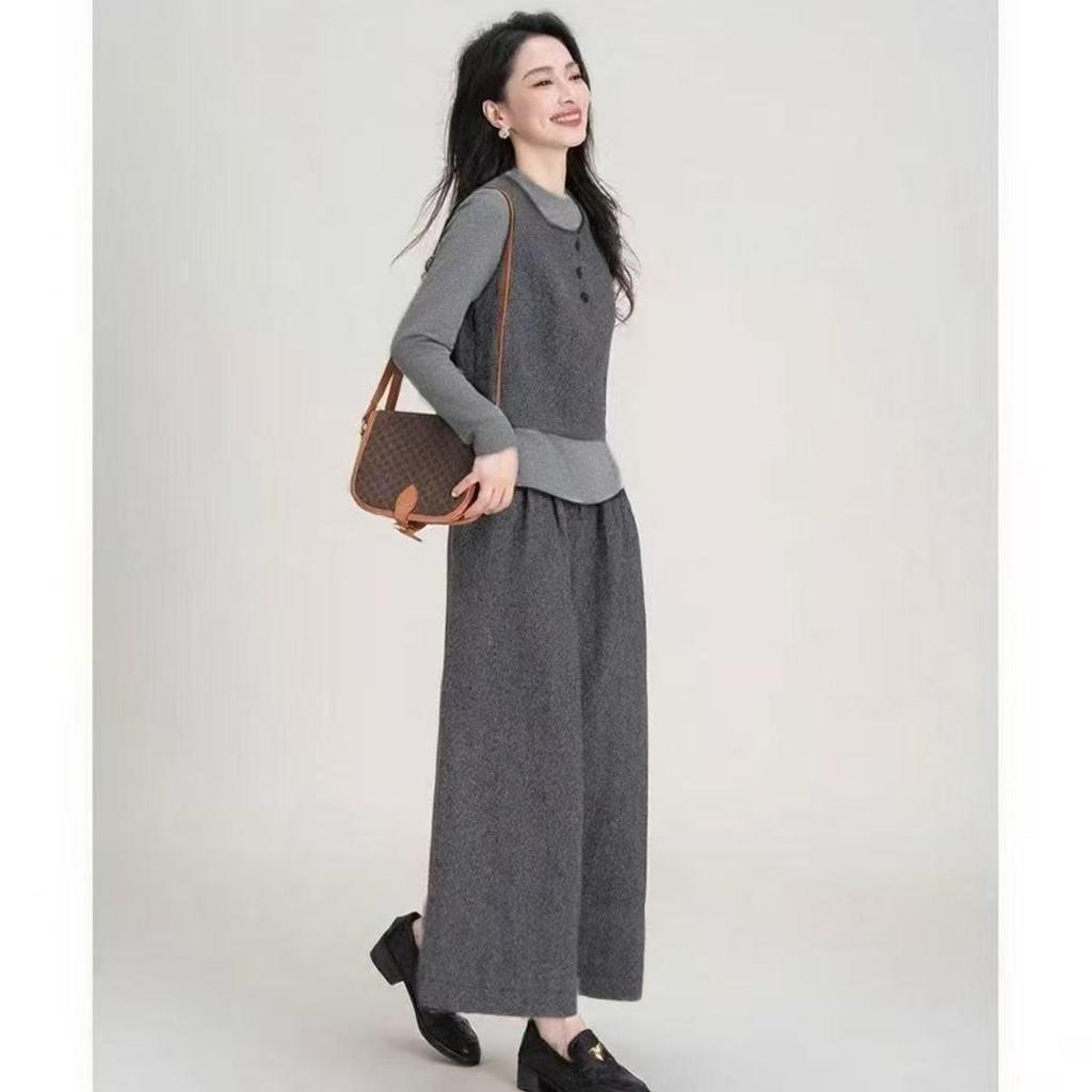 Autumn Chic Slimming Vest & Pants Three-Piece Set