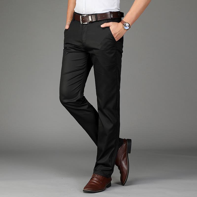 Freizeithose Herren Superweich Business Locker Gerade Stretch Hohe Taille Mittleren Alters