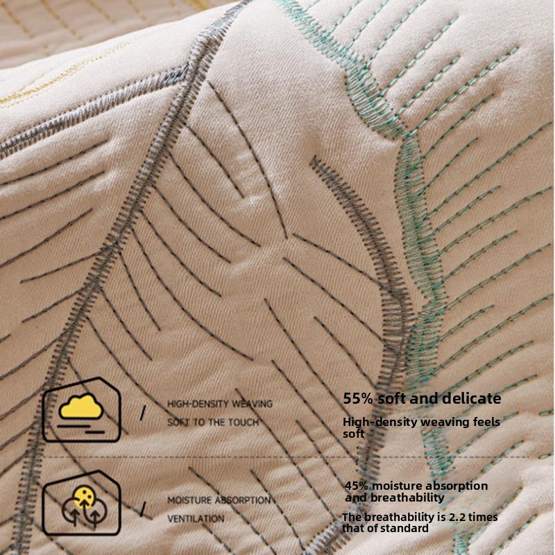 1PC Luxury Pure Cotton Sofa Seat Cover Breathable All Season Universal Couch Seat Pad Leaves Jacquard Non-slip Sofa Towel 