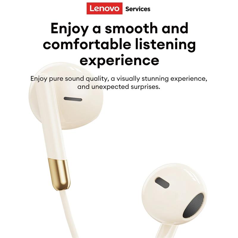 NYA Lenovo Y106 Trådbundna Hörlurar In-Ear Hörlurar Med Inline-Kontroll 3,5 mm USB Typ C Brusreducering HiFi Stereo Musik Hörlurar Med Mikrofon