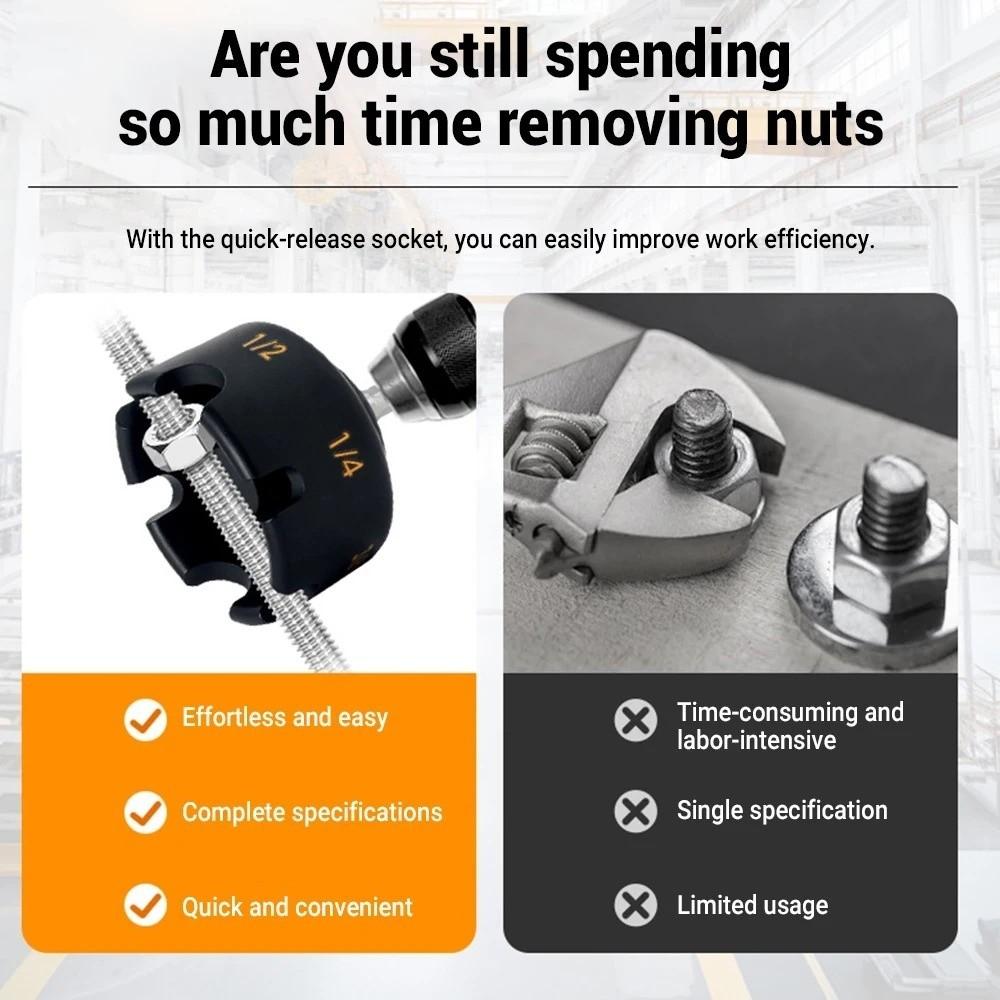 3/8 1/4 1/2 Nakrętka Zamek Błyskawiczny Nasadka do Wiertarki Szybkozłączka Odkręcacz Nakrętek Usuwanie Śrub