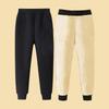 Winter Kids Thick Padded Pants Autumn 3-10Y Children Straight Fleece Warm Sports Trousers Baby Girls Boy Elastic Waist Sweatpant