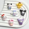 Sanrio Cartoon Glossy Photo Cards & Resin Ornaments DIY Kit: Cream Glue, Refrigerator & Phone Stickers, Keychain Decorative Materials