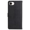 For iPhone 16e Case Solid Color Leather Mobile Cover Wallet Stand with Strap