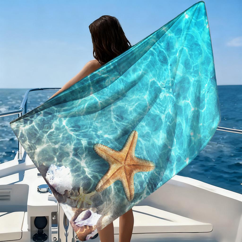 Ocean Elements Beach Towel Quick-drying Super Absorbent Suitable for Swimming Beach Vacation Pool Gym Summer Gift for Friends