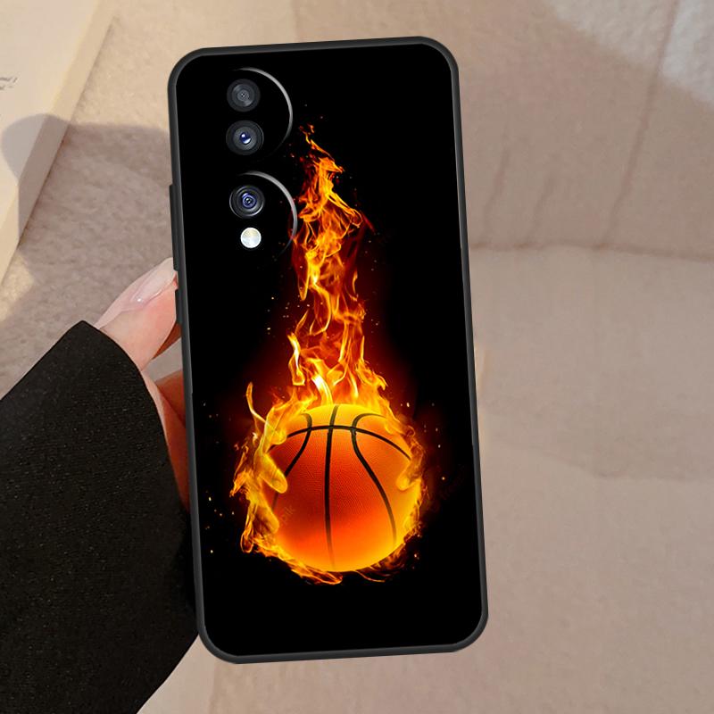 Basketball On Fire For Honor Magic 5 6 7 8 Pro Case For Honor X9d X9a X9b X9c X8c X8b 50 70 90 200 400 Lite Win