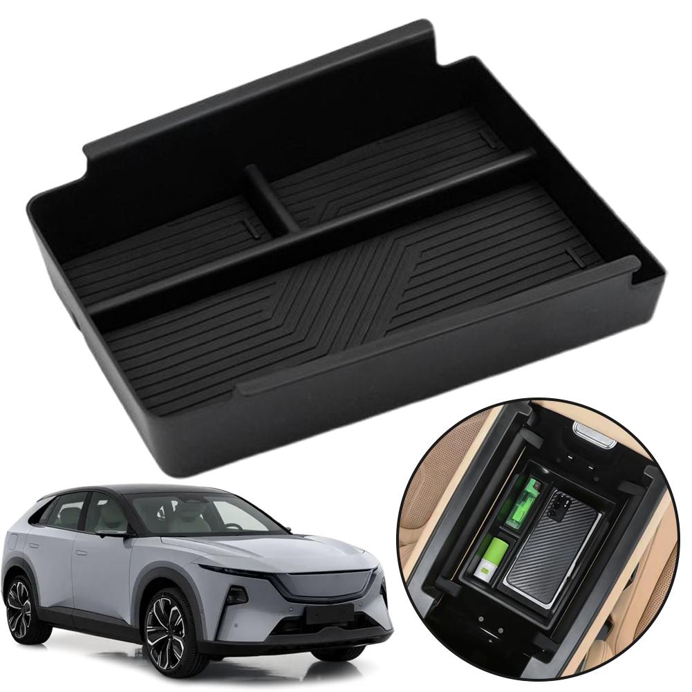 Für MAZDA EZ-6 6e Mittelkonsolen-Armlehnenbox Aufbewahrungsbox Kabelloses Laden Silikonmatte Mit Autozubehör Modifikation