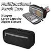 Portable Stationery Organizer 3 Layers Pen Organizer Pouch Gift Pencil Case  Back To School