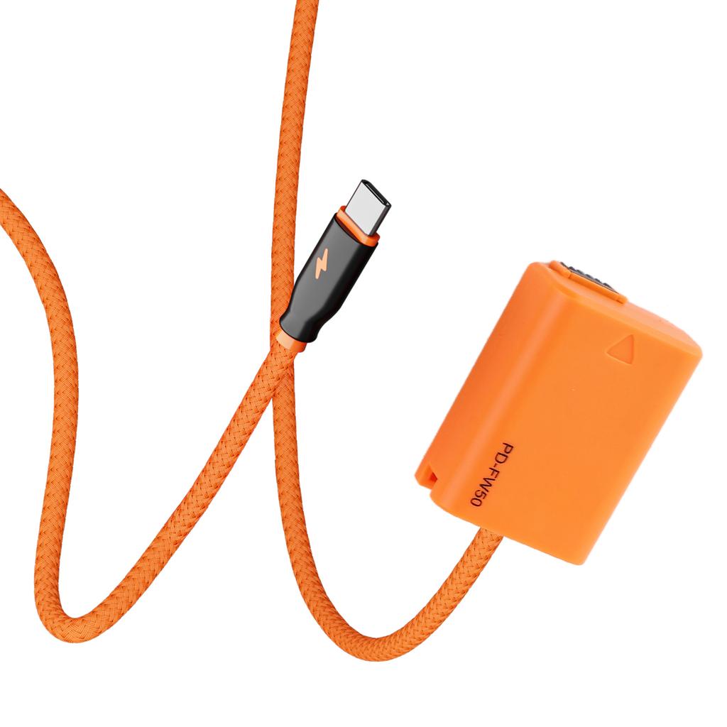 Dummy Battery with Type C PD Power Cable 60cm Long Replacement for A7 A7M2 A7R2 A7S2 A6000 A6300A6500 A5000 A5100