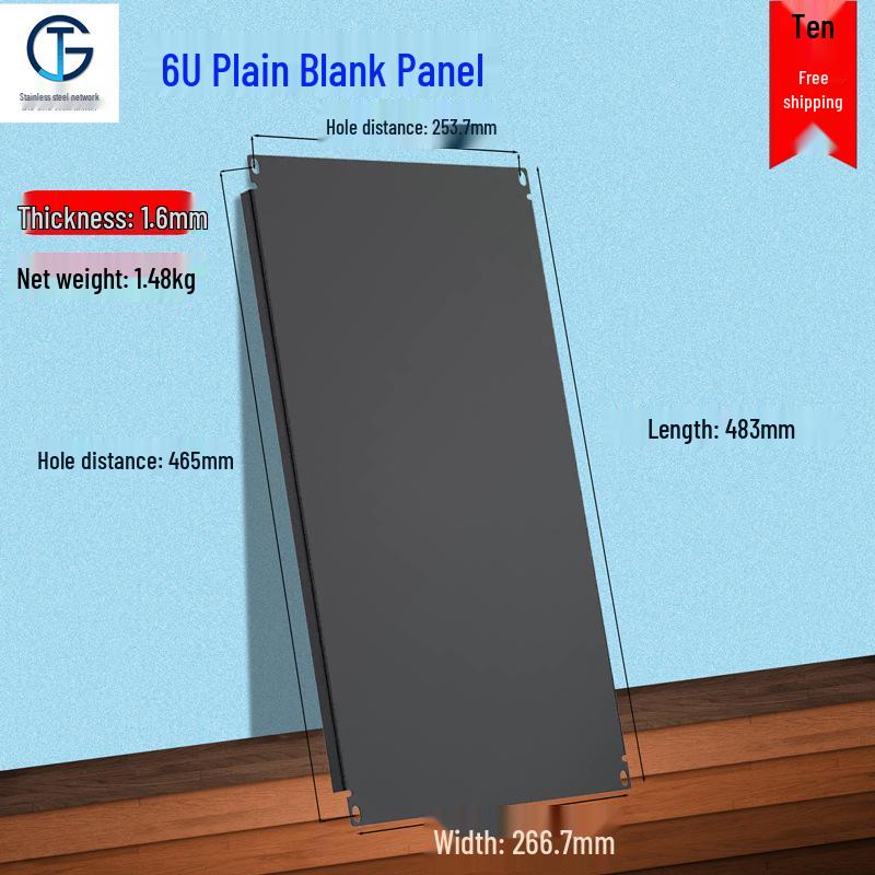 19-inch Black Rack Mount Blank Panel with White Back - Available In 1U, 2U, 3U, 4U, and 6U Sizes.