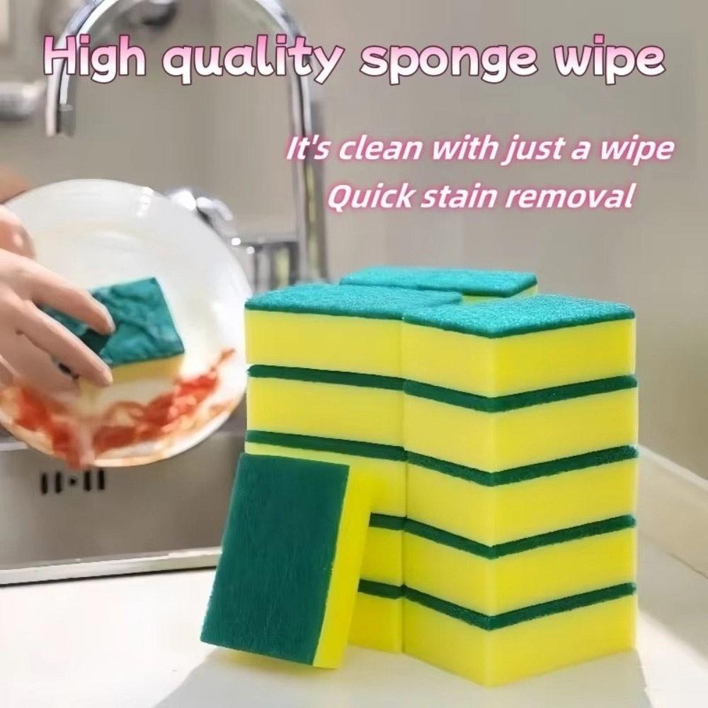 New Sponge Dishwashing Sponge Double-Sided Highly Absorbent Scouring Pad Reusable Soft Cleaning Brush Household Cleaning Tools