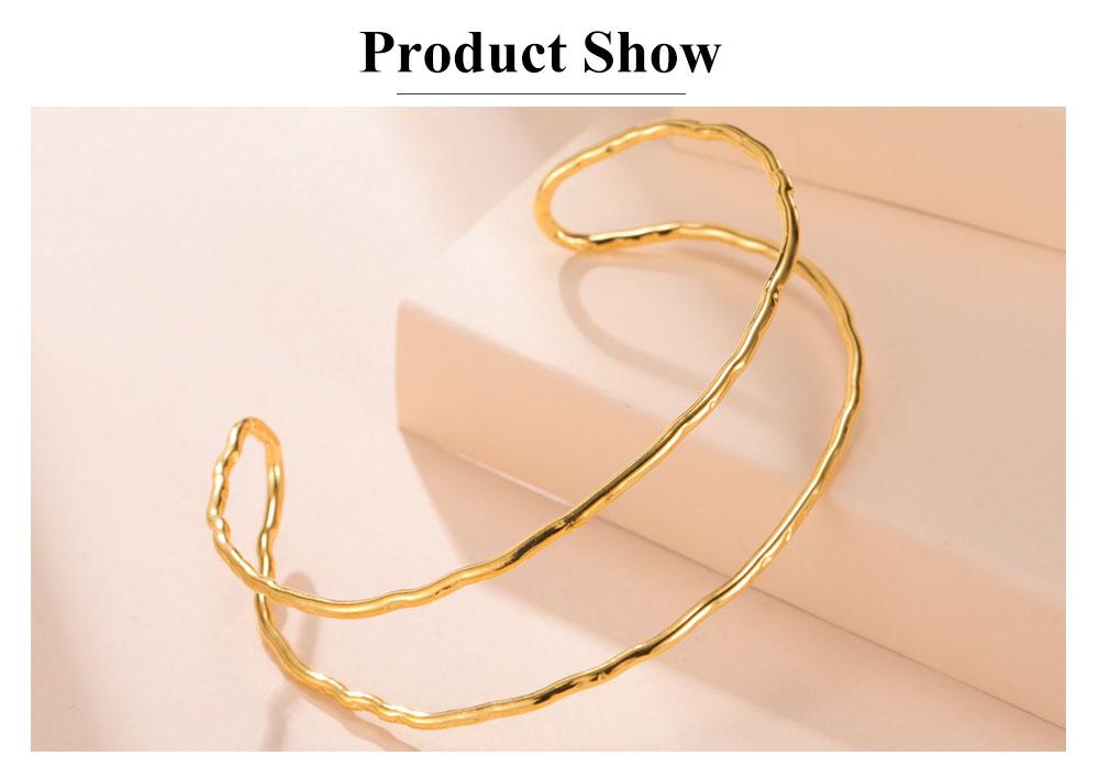 Cazador Gold Plated Trendy Cuff Bracelets for Women Stainless Steel Jewelry Waterproof Adjustable Bracelet Party Birthday Gift