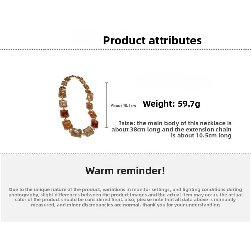 Europe, America, Geometric Necklace, Vintage Maillard New Sweater Chain High Sense Versatile Fashion Jewelry Women