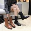 2025 Autumn and Winter New Medium Boots Thick Heel Pointed British Retro Western Boots Fashion Thin Boots Knight Boots Tide