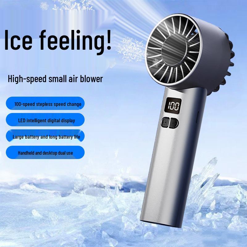 High-Speed USB Handheld Fan - Portable, Silent, 100-Speed Turbine Cooling (Model JK107)