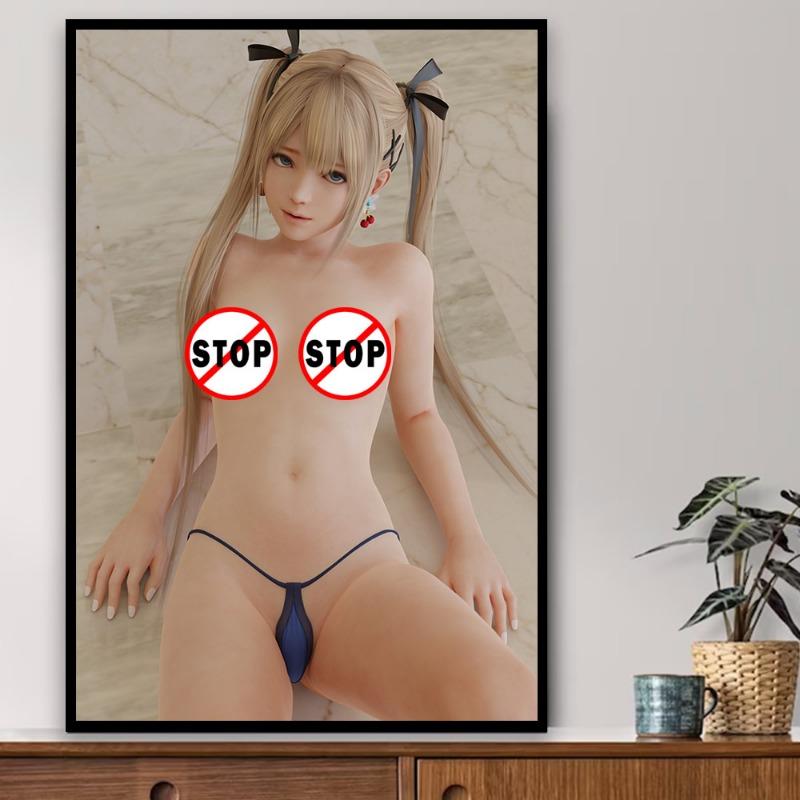 Nieocenzurowana gra seksowna piękność Kasumi plakat na płótnie dekoracja malarstwo NFSW dla dorosłych naga 18+ naga sztuka ścienna mural Rule34 graficzny