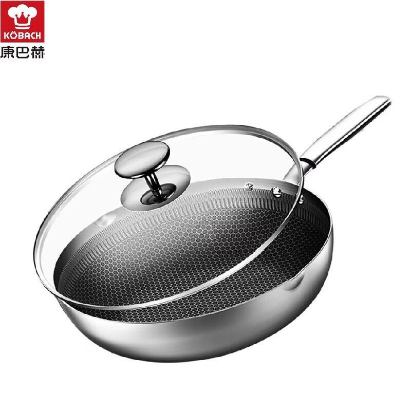 Kangbachen 30cm 316L Stainless Steel Non-Stick Wok
