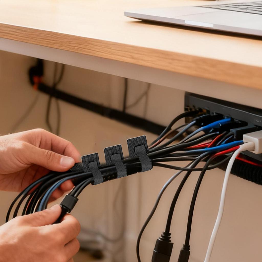 10 Stück lösbare Kabelbinder für Kabelmanagement, Kabelbinder aus Nylon für Maus-Kopfhörer, wiederverwendbare Loop-Klebebänder